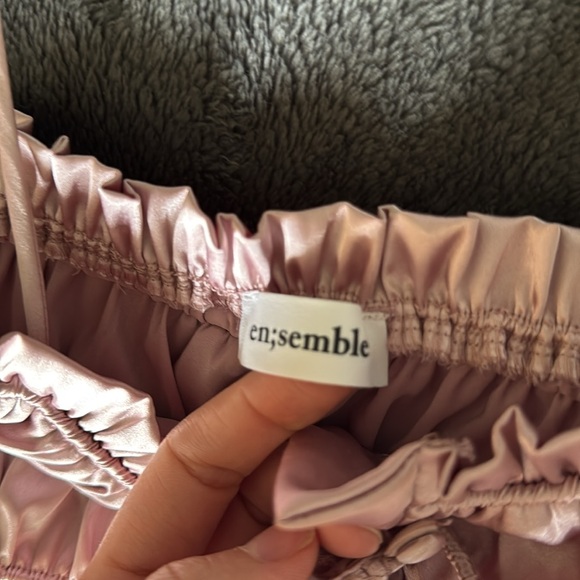 Pink Satin Ruched Mini Dress - Picture 2 of 5